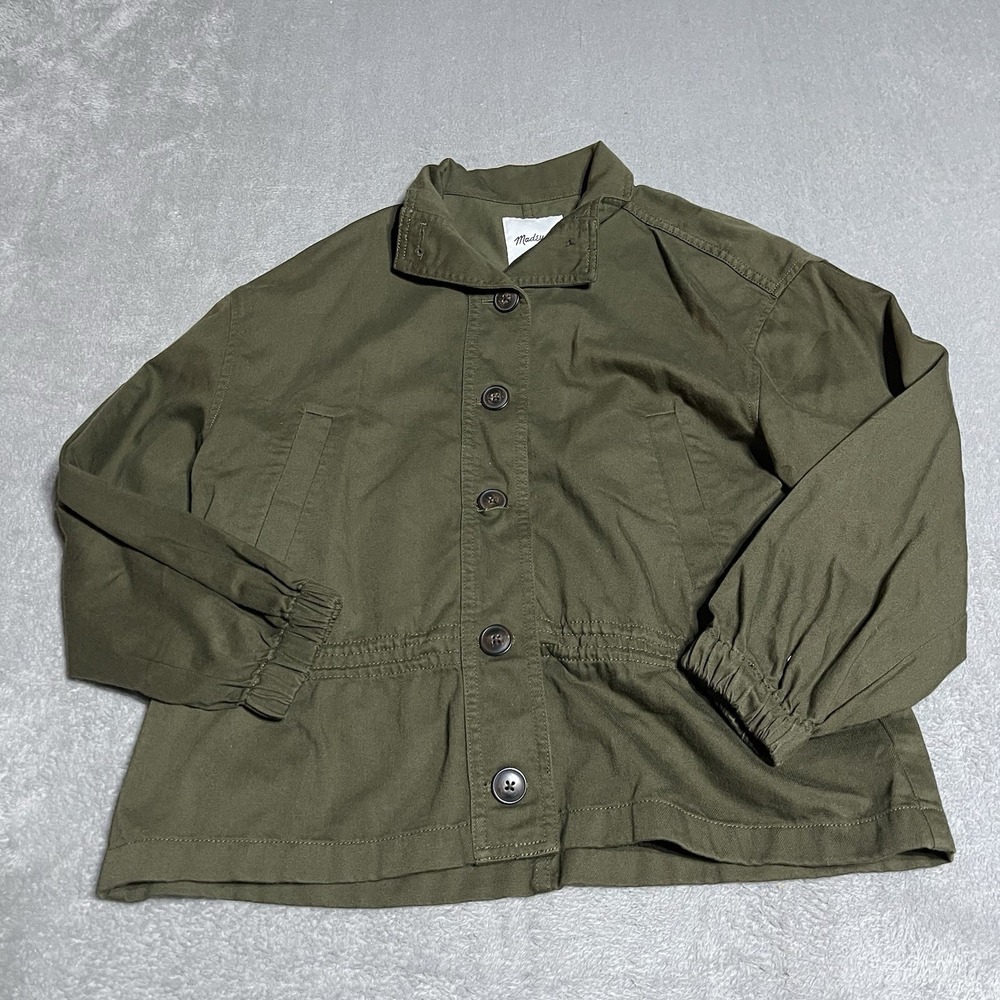 Madewell Highbury Military Jacket Womens XS Olive Green Cinched Waist Grunge